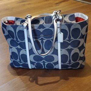 Authentic Coach Denim Tote